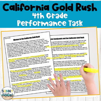 Preview of 4th grade ELA Performance Task | California Gold Rush