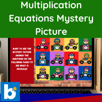 Preview of 4th grade- Find the Missing Number- Multiplication-Digital Math Activity-Racecar