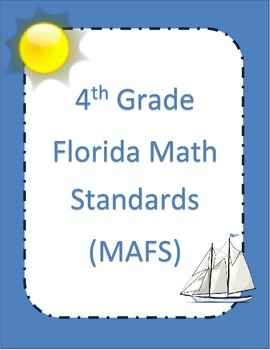 Preview of 4th grade Florida Math Standards (MAFS) Checklist