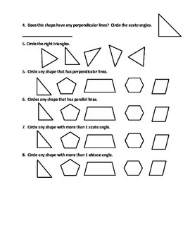 4th grade Geometry Packet- common core by Clarkes Classroom Creations