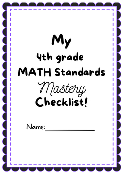 Preview of 4th grade LA Math Standards Mastery Checklist for STUDENTS! (or teachers)