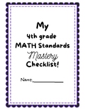 4th grade LA Math Standards Mastery Checklist for STUDENTS