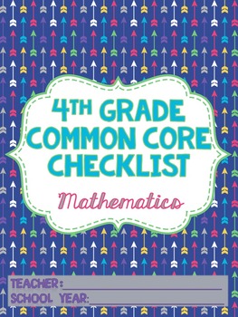 Preview of 4th grade Math Common Core Standards Checklist