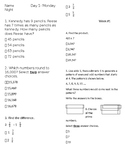 4th grade Math Testing Review HW