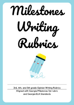 Preview of 4th grade Opinion Writing Rubric - GA Milestones 7pt and common core