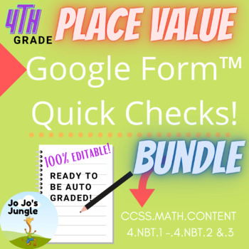 Preview of 4th grade Place Value Google Forms™ assessment BUNDLE 4.NBT