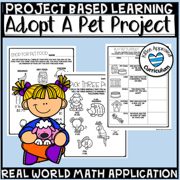 Preview of Adopt A Pet Project Based Learning Math Writing Activity 