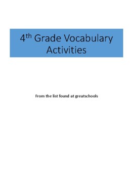 Preview of 4th grade Star Vocabulary Workbook