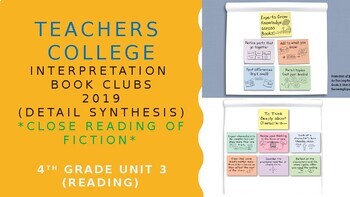 Preview of 4th grade Teachers College Reading : Interpretation Book Clubs/Detail Synthesis