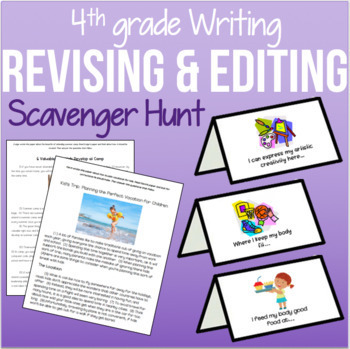 4th grade Writing: Revising & Editing Scavenger Hunt by