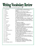 4th grade Writing Vocabulary Review