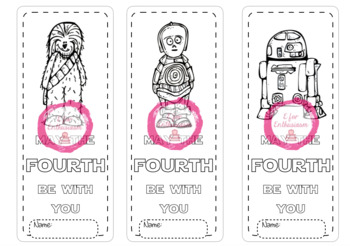 4th grade bookmarks star wars themed to colour in by eforenthusiasm