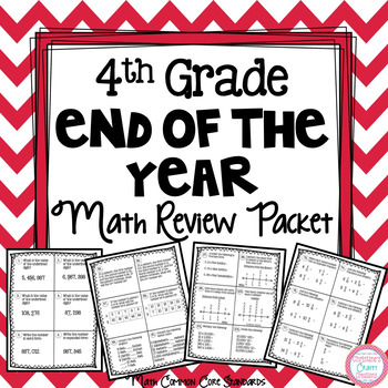 Preview of 4th Grade End of The Year Math Review Packet