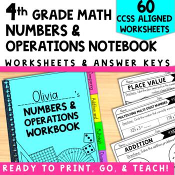 Preview of 4th grade math notebook 4th grade math worksheets Place value notebook