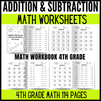 4th grade math worksheets addition & subtraction - Math Worksheets ...