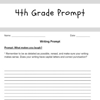 4th Grade Prompt by iLuvTeaching Tots | TPT