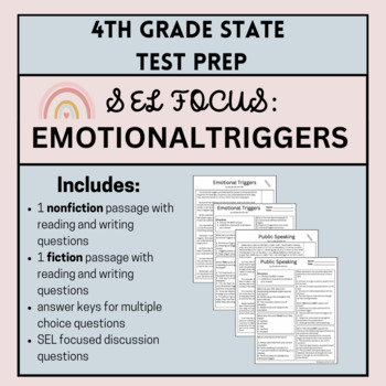 Preview of 4th Grade Reading Test Prep with SEL focus (Emotion Identification)
