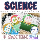 4th grade science word wall posters vocabulary words - col