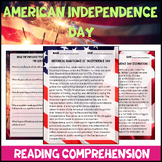 4th July American Independence Day Reading Comprehension W