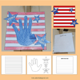 4th of July Activities American Flag Handprint Writing Cra