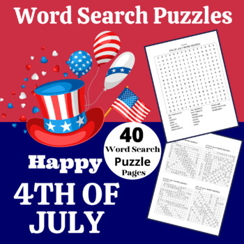 Preview of 4th of July Activities | Independence Day Word Search Puzzles |  Fourth of July