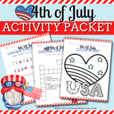 4th of July Activity Packet Booklet, Word Search, Cross Wo