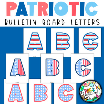 Patriotic Themed 4 inch Circular Bulletin Board Letters