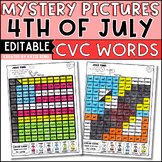 4th of July CVC Words Practice Coloring Pages Editable Worksheets