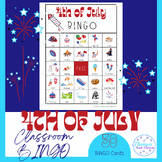 4th of July Classroom BINGO Game