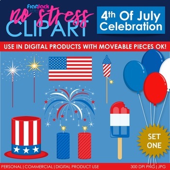 Preview of 4th of July Clip Art Set 1 (Digital Use Ok!)