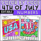 4th of July Color by Number Color by Code Editable