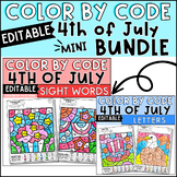 4th of July Color by Sight Word and Letter Bundle