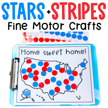 Preview of 4th of July Crafts, Tear Art Fine Motor Skills, Independence Day Bulletin Board