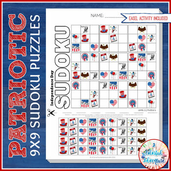 Preview of 4th of July Critical Thinking | 9x9 Sudoku Logic Puzzles | Fast Finishers