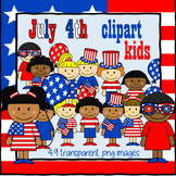 4th of July Cute Kids Clipart Collection