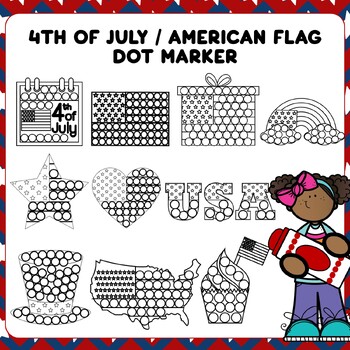 Preview of 4th of July Dot Marker | American Flag Dot Marker, Do-A-Dot, Dot Art
