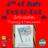 4th of July Dot to Dot for Articulation Therapy and Homework