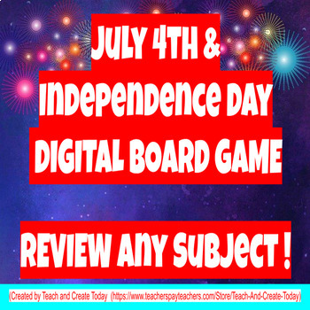 Preview of 4th of July Editable Game Review Activity Test Prep Math ELA Comprehension
