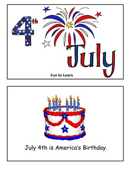 Preview of 4th of July Emergent Reader