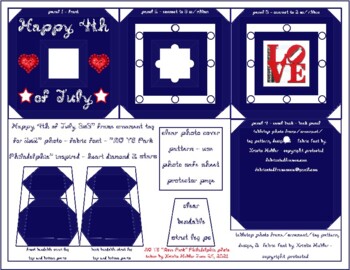 Preview of 4th of July Fabric Font 3x3 Frame Ornament 2x2 Photo Love Philadelphia Photo