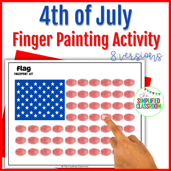 Preview of 4th of July Finger Painting Activity