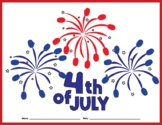 4th of July Fireworks Craft Coloring Pages Fingerprint Act