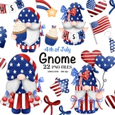4th of July Gnome Clipart, Independence Day, Patriotic Png