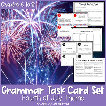 Preview of 4th of July Grammar Task Cards