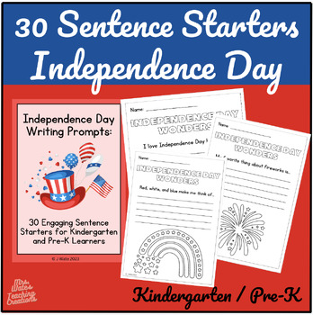 Preview of 4th of July Independence Day Activity Sentence Starters for Students