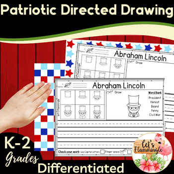 Preview of Presidents Day US Symbols Abraham Lincoln Directed Drawing  Writing Prompts