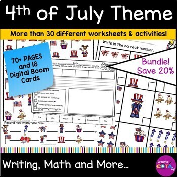 Preview of Occupational Therapy 4th of July SEL Perception Math & Writing Activities Bundle