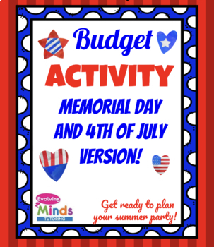 Preview of 4th of July/ Memorial Day Math Activity! Plan a Party on a Budget!