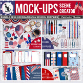 4th of July Movable Mockup School Supplies Decoration Elem