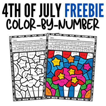 Preview of 4th of July Multiplication Color-by-Number